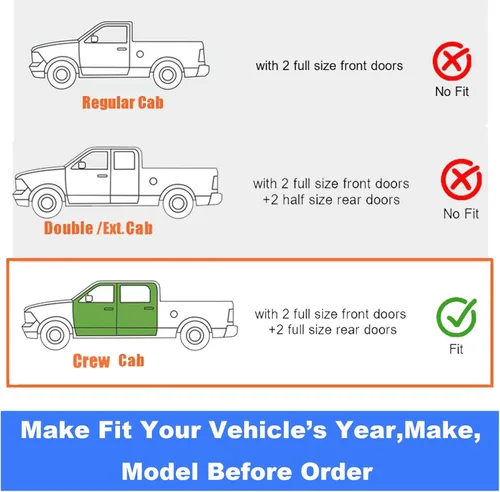 Miniatura 5 de Protectores de lluvia extra duraderos en el canal, viseras de ventana para camioneta Silverado/Sierra 1500 Crew Cab 2019-2026, deflectores