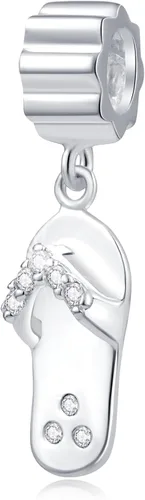 Dije colgante de plata de ley 925 con cuerno italiano, bandera de Puerto Rico, cinta de cáncer de sobreviviente, bruja de Halloween, huella de pata