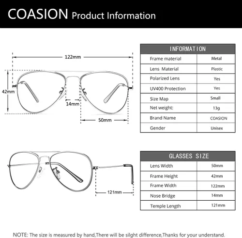 Miniatura 7 de COASION Gafas de sol de aviador pequeñas polarizadas clásicas para niños, bebés, niñas y niños de 2 a 10 años, 1.969in