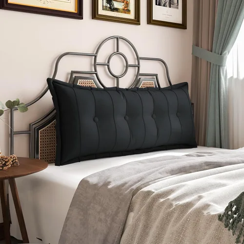 Miniatura 20 de VERCART Almohada grande para cabecero, almohadas de sofá cama, almohada de lectura, almohada de cabecera de cama, almohada de apoyo de Gris