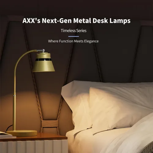 Miniatura 2 de AXX Lámpara de escritorio dorada, luz de mesa de 24 pulgadas para oficina en casa, dormitorio, dormitorio universitario, bombilla LED incluida, 1000