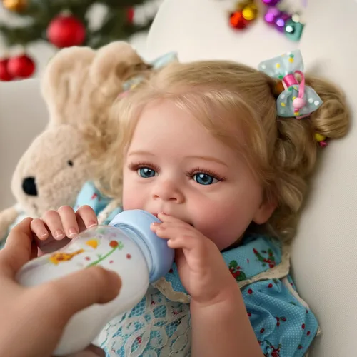 Miniatura 2 de JIZHI Muñecas de Bebé Reborn Realistas - Muñecas de Bebé Recién Nacido Realistas de 18 Pulgadas Niña Rubia Hechas a Mano Muñecas de Niños Pequeños