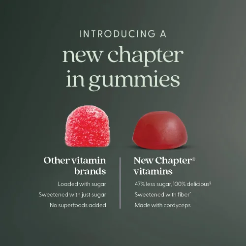 Miniatura 5 de New Chapter® Gomitas orgánicas de vitamina B12+ - 47% menos de azúcar§, USDA Organic Vegan B12, dos gomitas diarias para apoyo de energía celular