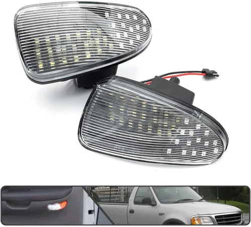 Miniatura 3 de 2 luces LED F150 para puerta de cortesía para Ford F150 1997-2003, F150 SVT Lightning 1999-2002, F250 Light Duty 1997-1999 LED rojo y blanco