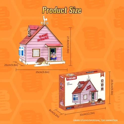 Miniatura 7 de puremind Dragon Ball Kame House - Kit de rompecabezas de madera 3D con licencia oficial Dragonball Z, juego de construcción de modelo DIY con Master