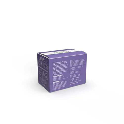 Miniatura 3 de Simpleaf Toallitas húmedas desechables de lavanda, paquete individual, ecológicas, sin parabenos y alcohol, hipoalergénicas y seguras para pieles