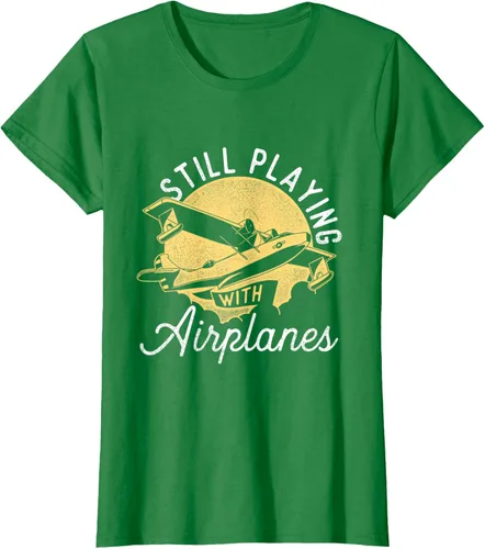 Miniatura 39 de Still Playing With Airplanes - Camiseta de control remoto RC Avión Piloto, Negro