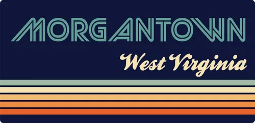 Morgantown West Virginia - Imán para nevera, diseño retro (5 x 2.5 pulgadas)
