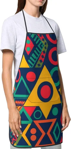 Miniatura 4 de Geometric patterns Chef Apron for Men and Women - Waterproof Kitchen Chef Apron with Pockets, Perfect for Cooking, Salon & More