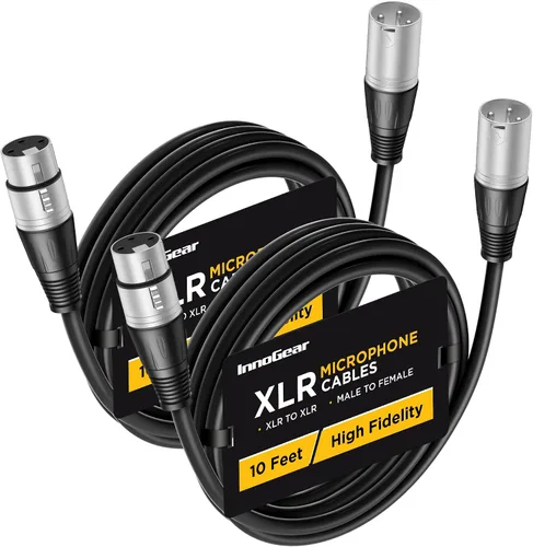 Miniatura 13 de InnoGear XLR - Cables de micrófono, 3 pies, paquete de 2 cables de cobre sin oxígeno macho a hembra de 3 pines, cable de micrófono XLR equilibrado