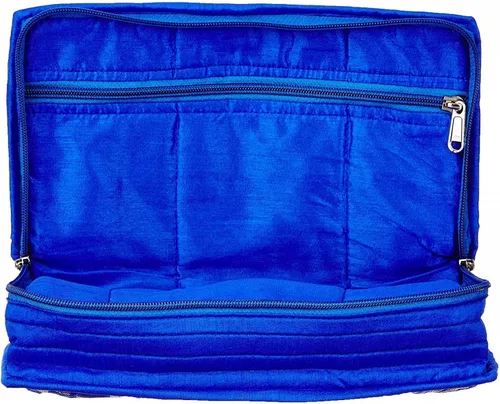 Miniatura 2 de Kuber Industries Organizador de joyas de algodón, color azul