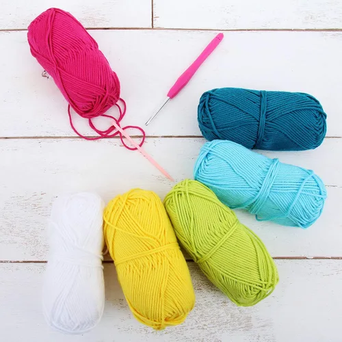 Miniatura 14 de Threadart Crochet - Juego de hilo de algodón 100 % puro, colores de ambiente de playa, paquete de 4 madejas cada una de 1.76 onzas, hilo de estambre
