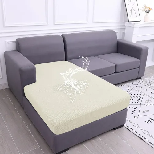 Miniatura 49 de hyha Fundas impermeables para cojines de sofá para mascotas, funda antideslizante para asiento de sofá para perros lavable, tela de jacquard Gris