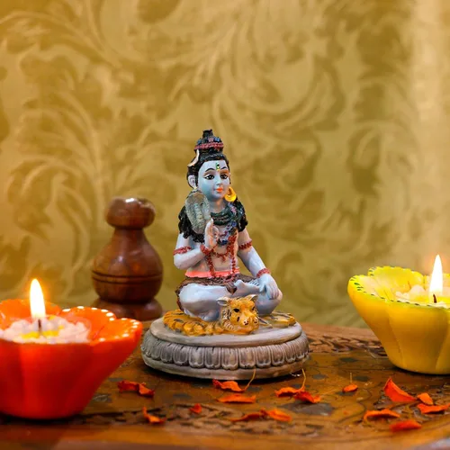 Miniatura 7 de alikiki Estatua hindú de Dios Señor Shiva – 3.8 pulgadas de alto, ídolo indio Shiva para decoración de tablero de automóvil, artículo de Diwali