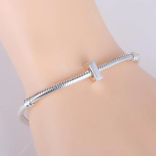Miniatura 5 de ABUN Abalorio de plata de ley 925 con letra inicial de la A a la Z se adapta a pulseras collar Plata esterlina