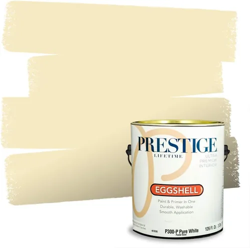 Miniatura 135 de PRESTIGE Paints Exterior Paint and Primer In One, 1-Gallon, Satin, Comparable Match of Benjamin Moore* Royal Linen* 931BM-PCM