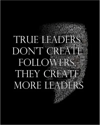 Arte de pared con citas motivacionales de liderazgo – «True Leaders Don't Create Followers» – Póster inspirador impreso para decoración del hogar,