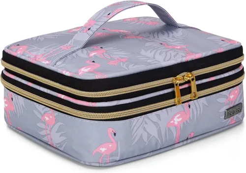 Miniatura 7 de Teamoy Estuche de brochas de maquillaje de viaje, organizador de brochas de maquillaje portátil, bolsa de cosméticos profesional con asa