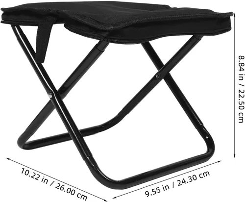 Miniatura 3 de Taburete plegable portátil con elegante bolsa con cremallera, ligero y asiento al aire libre para camping, senderismo, pesca, mochilero, picnic