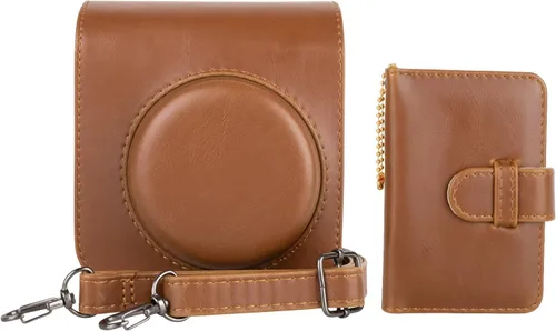 Miniatura 10 de MUZIRI KINOKOO Funda protectora para cámara instantánea Instax Mini 12 – Bolsa de transporte de piel sintética para cámara Mini 12 con bolsillo