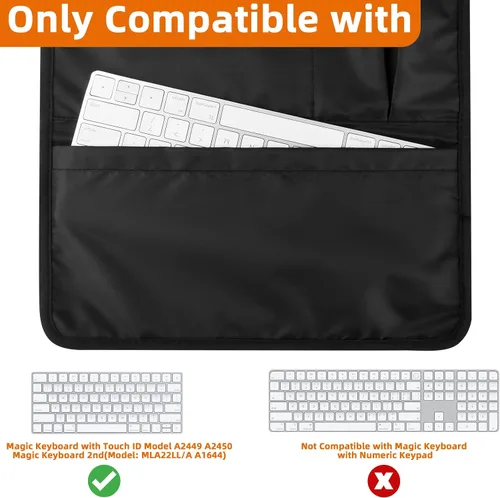 Miniatura 4 de Funda de viaje para accesorios de Apple, compatible con teclado mágico, trackpad, mouse - Funda (negro)