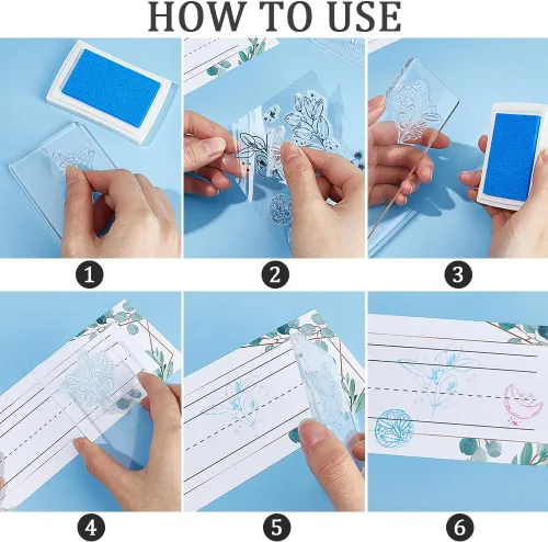 Miniatura 6 de CRASPIRE Sellos Transparentes con Fondo de Grieta Vintage Retro, Sellos de Goma Reutilizables de Silicona Transparente para Álbum de Fotos, Álbum