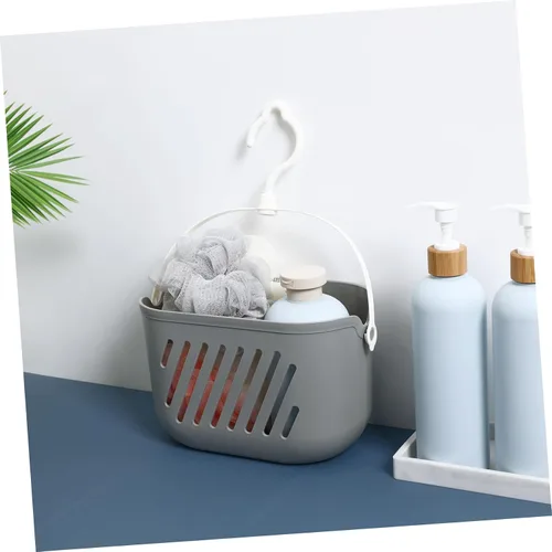 Miniatura 5 de Hemoton Cesta colgante para baño, cesta de almacenamiento de cocina, escurridor de pared, despensa, 1 unidad