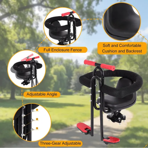 Miniatura 3 de Asiento de bicicleta para niños, asiento delantero, asiento para niños, asiento deportivo para bicicleta para adultos, asiento delantero