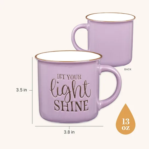 Miniatura 2 de Regalos de Arte Cristiano Taza de Café de Cerámica Estilo Campamento Lavanda – 13 oz. Taza de Café y Té Inspiradora con Escritura Bíblica Apto