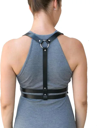 Miniatura 3 de Cinturón de cuero para mujer, cinturón de cintura estilo punk, ajustable, gótico, correas de cintura