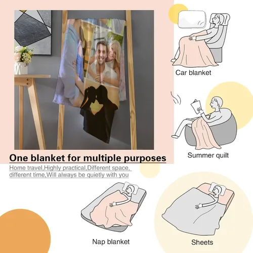 Miniatura 5 de Mantas personalizadas con fotos, manta personalizada de collage de fotos, manta personalizada para parejas, con mis propias fotos, regalos de Foto-10