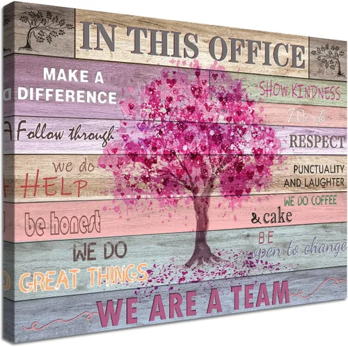Miniatura 12 de SOOTHAN Arte de pared motivacional estético para oficina, mujeres, frases inspiradoras, lienzo, flores rústicas, libros, cuadro enmarcado