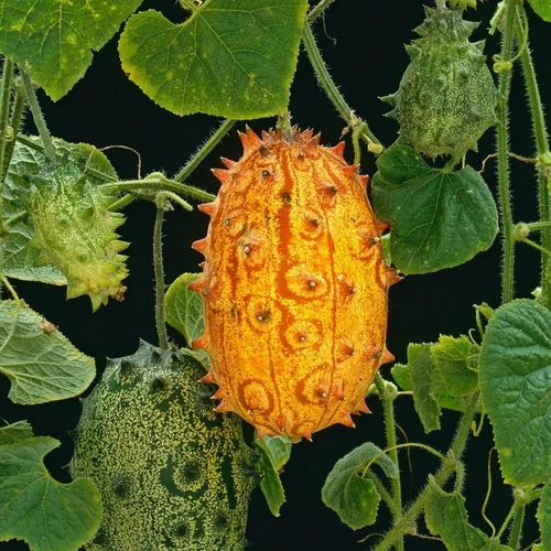 Miniatura 2 de Semillas de gelatina de melón para plantar – 30 semillas de pepino con cuernos africanos – Semillas de melón exóticas para cultivar jardín al aire
