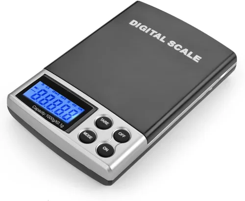 Flexzion Báscula digital de bolsillo para gramos de joyería, moneda de oro y plata, escala de gemas de 35.27 oz x 0.00 oz de alta precisión,