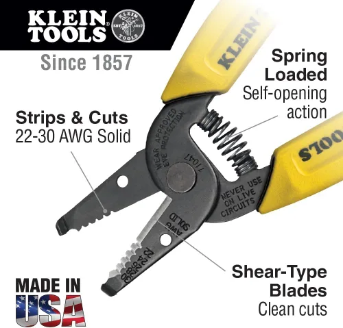 Miniatura 2 de Pelacables/cortador Klein Tools 11045, amarillo 10 – 18 AWG Solid Wire