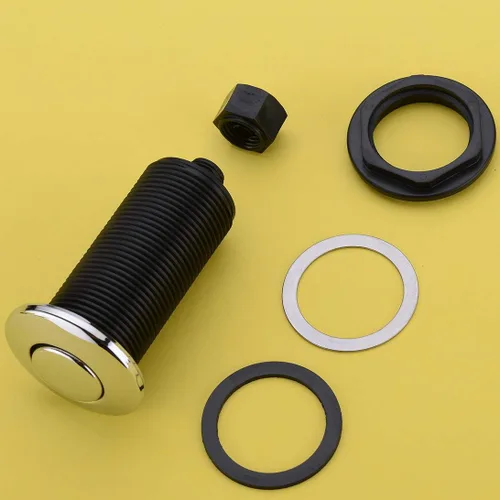 Miniatura 4 de Kit de interruptor de aire SinkTop con botón largo cromado (cubierta de latón) para eliminación de basura