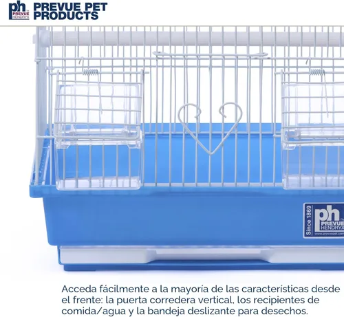 Miniatura 5 de Prevue Pet Products - Jaula cuadrada para pájaros con asa para periquitos - Transportador para el hogar o viajes, accesorios para pájaros pequeños