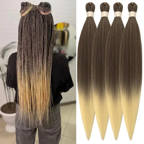 Miniatura 13 de Cabello trenzado preestirado, negro, hipoalergénico, preestirado, trenzado, sin nudos, sin picazón, suave