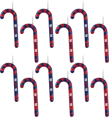 Miniatura 12 de NFL Team Logo 12 Pack Candy Cane Ornament Set