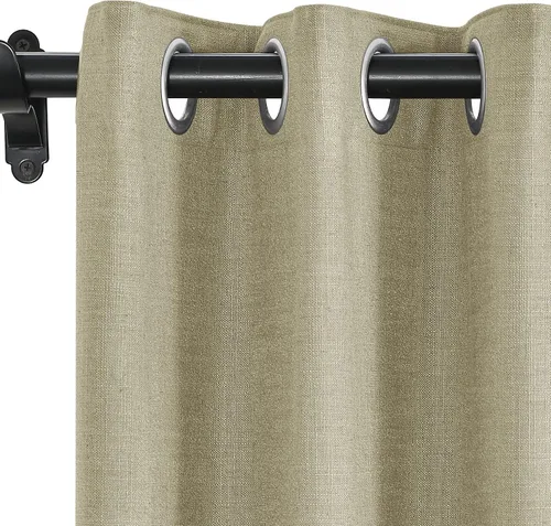 Miniatura 36 de Fcosie Cortinas opacas de lino 100 % opacas de 50 pulgadas de ancho x 63 pulgadas de largo, paneles de cortina con ojales para sala de estar