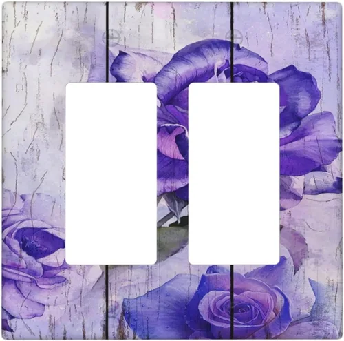 Miniatura 137 de Cubierta para Interruptor de Luz Árbol Morado 3D de 2 Gang Placa de Pared Placa de Interruptor de Luz Doble Toggle Cubiertas Decorativas