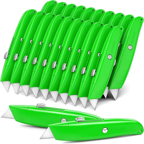 Miniatura 11 de DIYSELF Paquete de 2 cuchillos utilitarios, cortador retráctil, resistente (naranja)