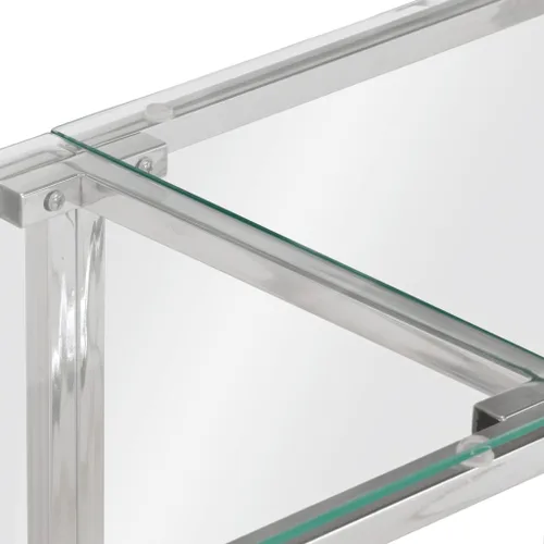 Miniatura 6 de vidaXL Mesa de consola, mesa de sofá, mesa de consola de pasillo, detrás de la mesa del sofá para sala de estar, estilo moderno, acero inoxidable