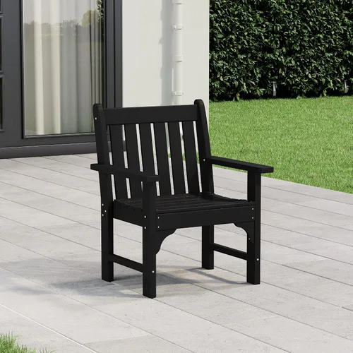 WestinTrends Malibu Outdoor Patio HDPE Adirondack Silla de comedor para patio, color negro