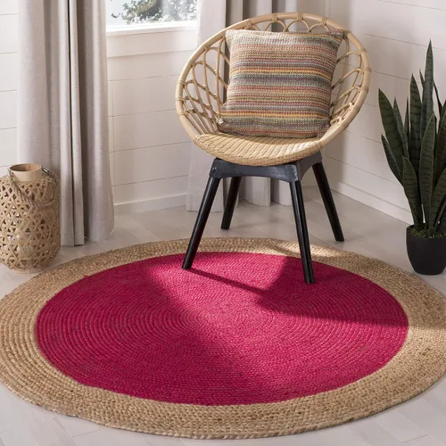 Miniatura 56 de SAFAVIEH Alfombra de Área Redonda de 10' - Colección de Fibra Natural - Verde y Marrón Natural, Yute Hecho a Mano, Diseño de Borde Trenzado (NF801G)