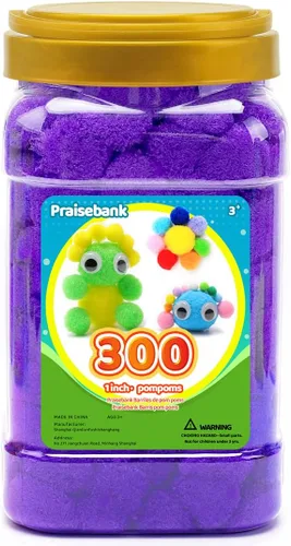 Miniatura 10 de Praisebank 300 pompones de 1 pulgada para artes y manualidades, manualidades en tarro
