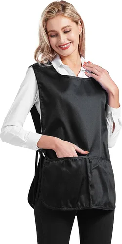 Miniatura 3 de Nanxson Delantal de zapatero unisex con 2 bolsillos profundos, paquete de 2 Smock con lazos laterales para el trabajo de la cocina CF3137