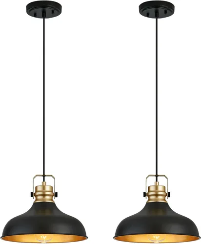 Miniatura 22 de Luces Colgantes de Granja de Níquel Cepillado Iluminación Colgante Mate para Isla de Cocina Industrial Altura Ajustable Vintage Luminarias Colgantes