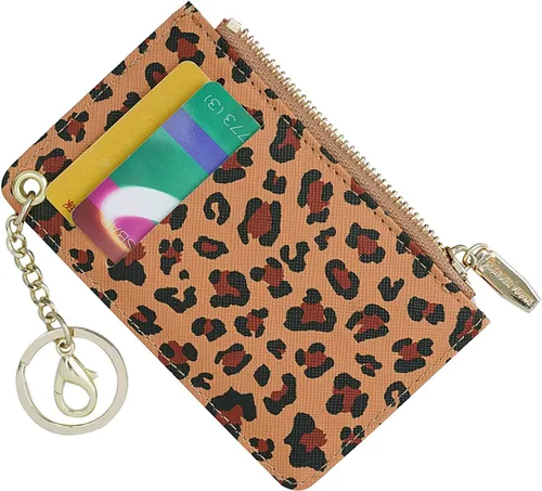 Miniatura 12 de Carteras pequeñas para mujer, tarjetero de piel delgado, cartera de monedas con llavero
