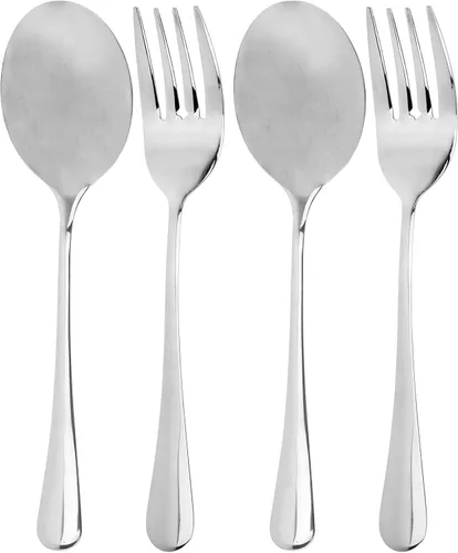 Miniatura 10 de Cornucopia Brands Cucharas de servir de acero inoxidable extragrandes (paquete de 2), utensilios para servir estilo buffet y banquete